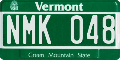 VT license plate NMK048
