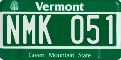 VT license plate NMK051