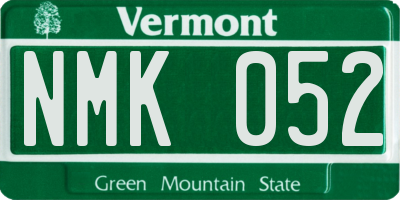 VT license plate NMK052
