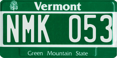 VT license plate NMK053