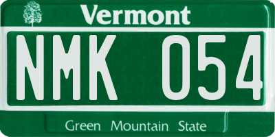 VT license plate NMK054