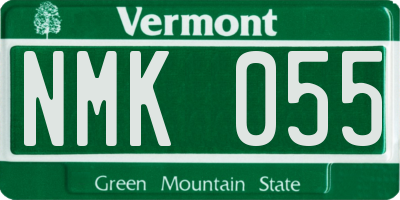 VT license plate NMK055