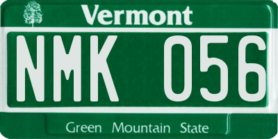 VT license plate NMK056