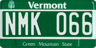 VT license plate NMK066