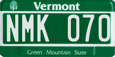 VT license plate NMK070