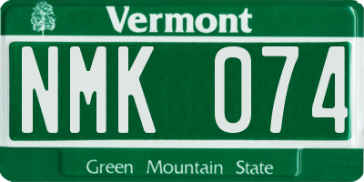 VT license plate NMK074
