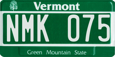VT license plate NMK075