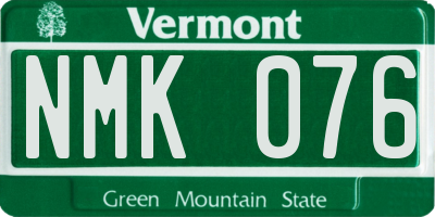 VT license plate NMK076