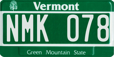 VT license plate NMK078