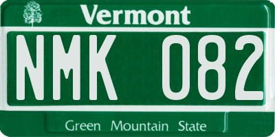 VT license plate NMK082