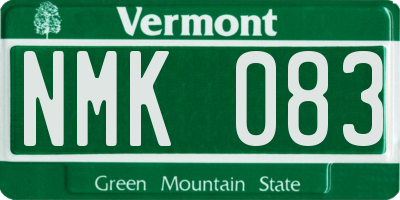 VT license plate NMK083