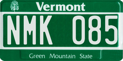 VT license plate NMK085
