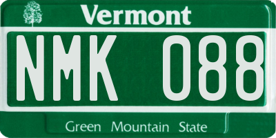 VT license plate NMK088
