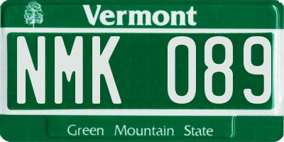 VT license plate NMK089