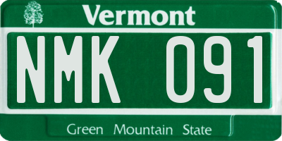 VT license plate NMK091
