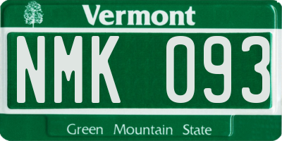 VT license plate NMK093