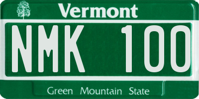 VT license plate NMK100