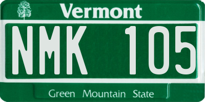 VT license plate NMK105