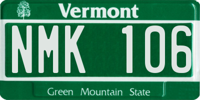 VT license plate NMK106