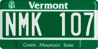 VT license plate NMK107