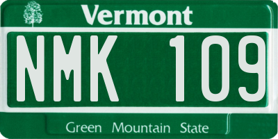 VT license plate NMK109