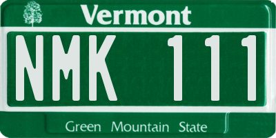 VT license plate NMK111