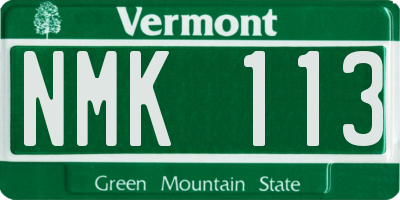 VT license plate NMK113