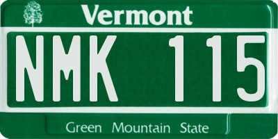 VT license plate NMK115