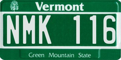 VT license plate NMK116