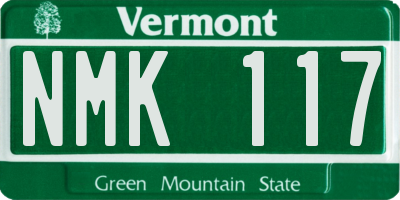 VT license plate NMK117