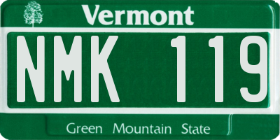 VT license plate NMK119