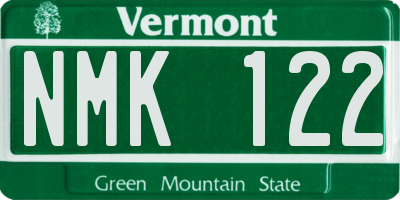 VT license plate NMK122