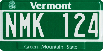 VT license plate NMK124