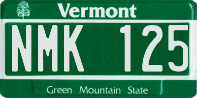 VT license plate NMK125