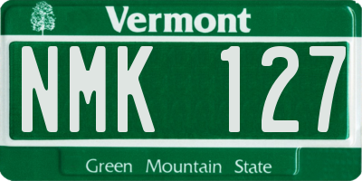 VT license plate NMK127
