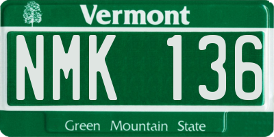 VT license plate NMK136