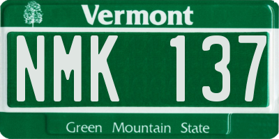 VT license plate NMK137