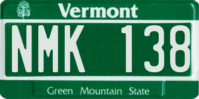 VT license plate NMK138