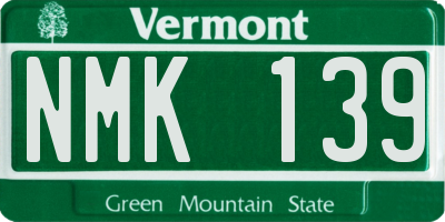 VT license plate NMK139