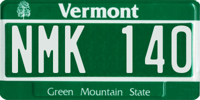 VT license plate NMK140