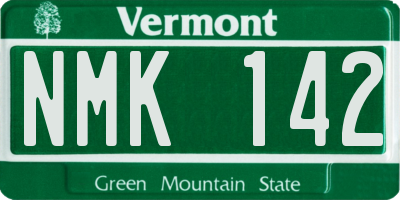 VT license plate NMK142