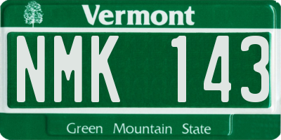 VT license plate NMK143