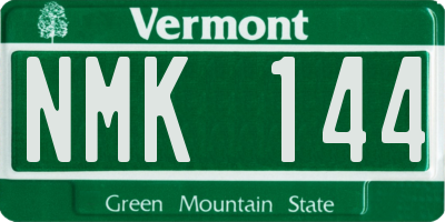 VT license plate NMK144