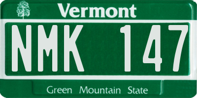 VT license plate NMK147