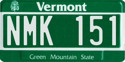 VT license plate NMK151