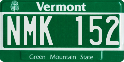 VT license plate NMK152