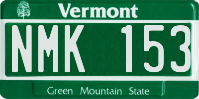VT license plate NMK153