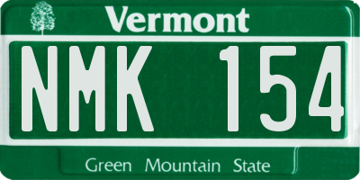 VT license plate NMK154