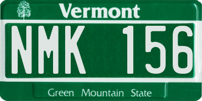 VT license plate NMK156