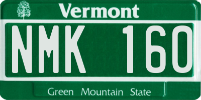 VT license plate NMK160